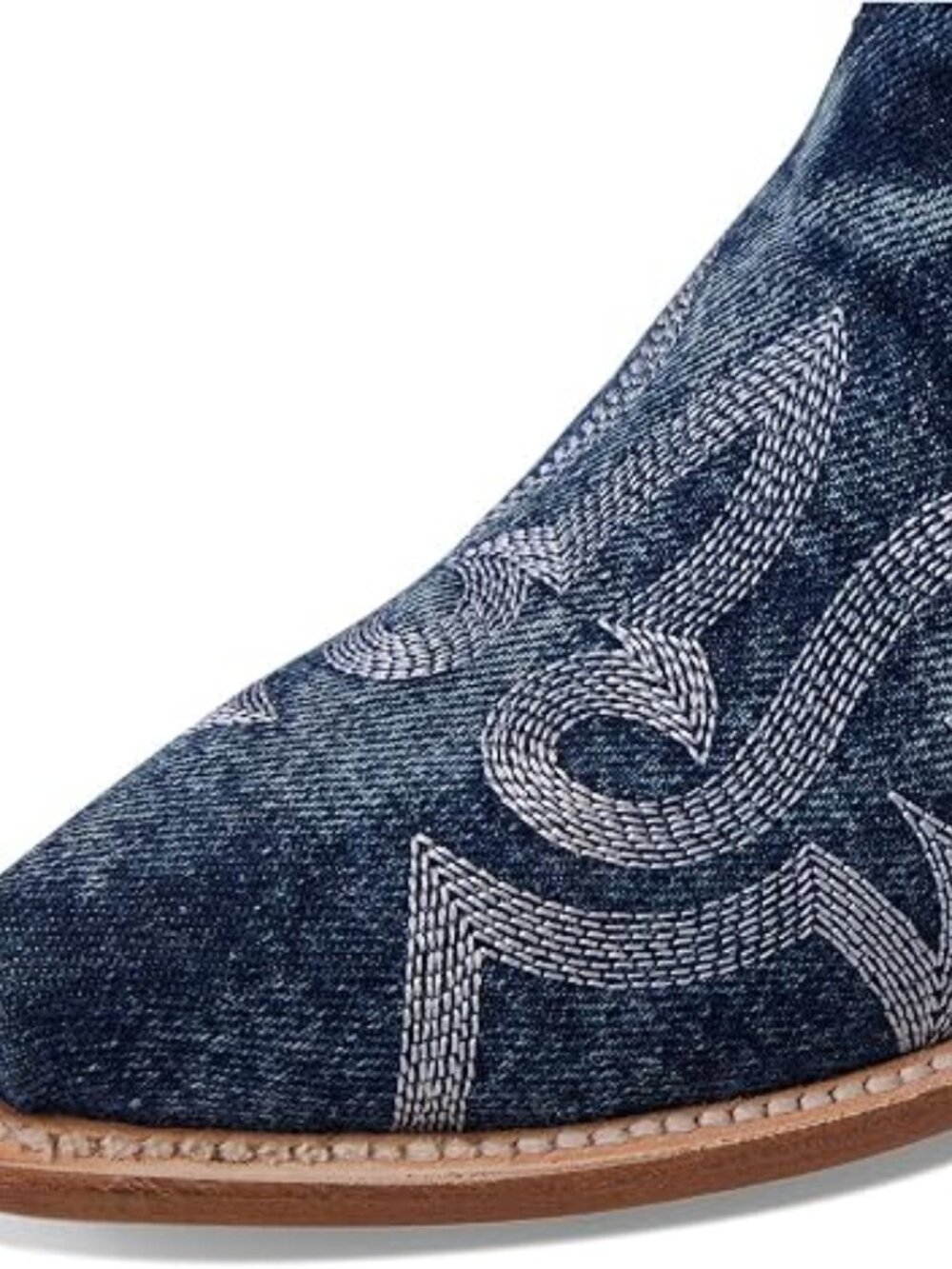 Dan Post Boots Womens Denim Darlin Snip Toe Zippered Casual Boots - Picture 7 of 8